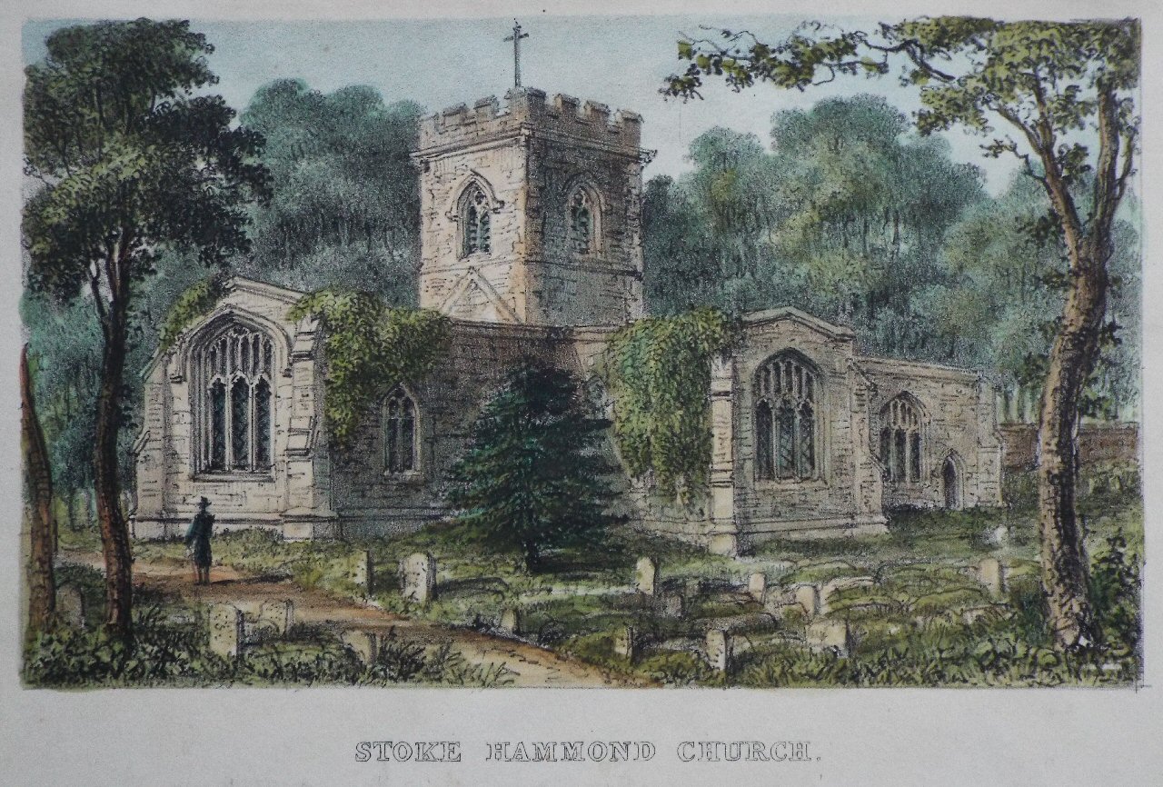 Lithograph - Stoke Hammond Church.